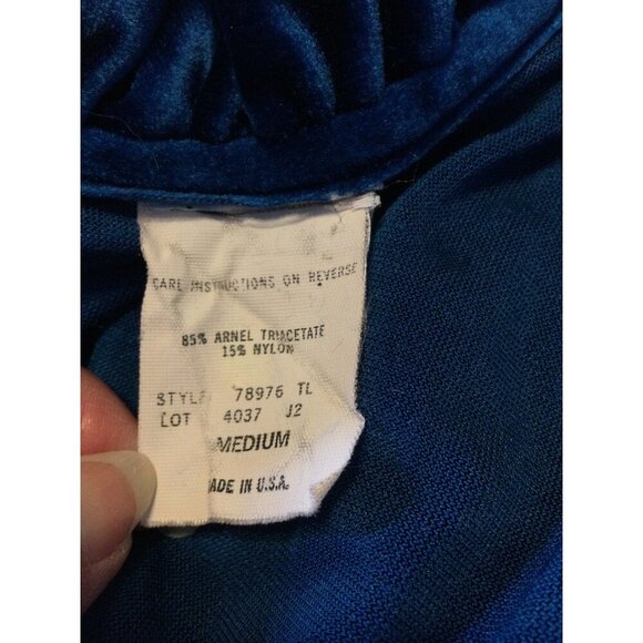 Vintage Gilligan O'Malley Women's Velour Quarter-Zip Long Robe Ruffled Neck SZ M - Picture 7 of 8